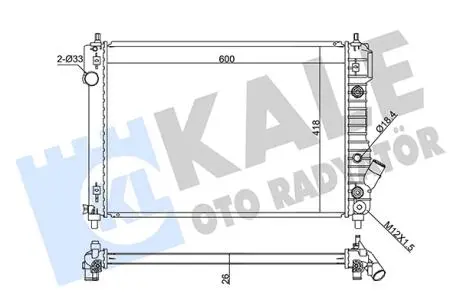KALE CHEVROLET радіатор охолодження Aveo 1.4 08- KALE OTO RADYATOR 355100
