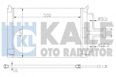 RENAULT Радіатор кондиціонера Laguna I 95- KALE OTO RADYATOR 342845 (фото 1)