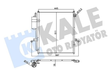 KALE MITSUBISHI Радиатор кондиционера L200 07- KALE OTO RADYATOR 354965