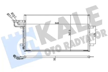 KALE FORD Радіатор кондиціонера C-Max,Focus II KALE OTO RADYATOR 386100