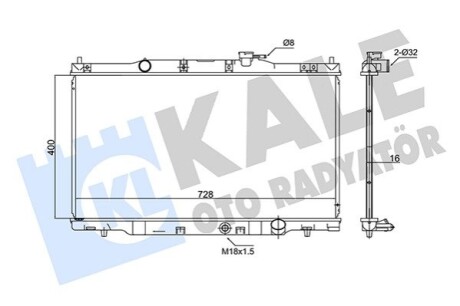 KALE HONDA Радиатор охлаждения CR-V II 2.0 01- KALE OTO RADYATOR 347715