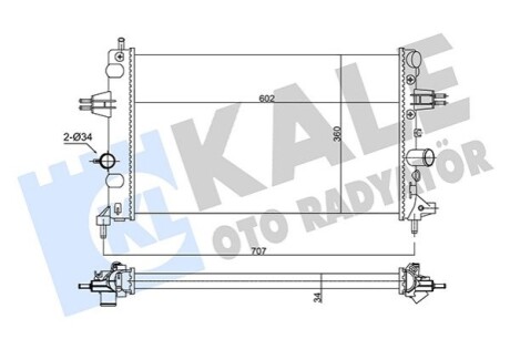 KALE OPEL радіатор охолодження Astra G 1.6 02- KALE OTO RADYATOR 354105 (фото 1)