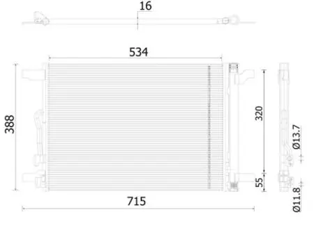 Конденсер кондиционера MAHLE / KNECHT AC915000S