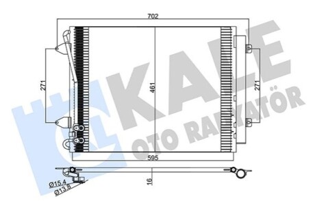 KALE VW Радіатор кондиціонера CC,Passat 07- KALE OTO RADYATOR 376100