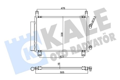 KALE TOYOTA Радіатор кондиціонера Yaris 05- KALE OTO RADYATOR 343110