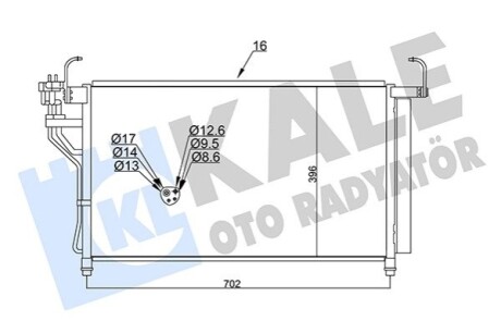 KALE HYUNDAI Радіатор кондиціонера H-1 08- KALE OTO RADYATOR 345450