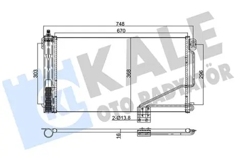 KALE DB радіатор кондиціонера W203 00- KALE OTO RADYATOR 387800