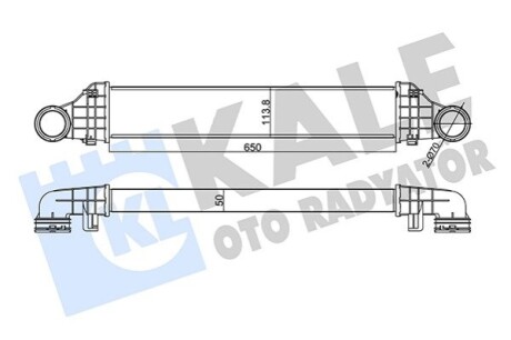 KALE DB Інтеркулер W211 200/220CDI 02- KALE OTO RADYATOR 344975 (фото 1)