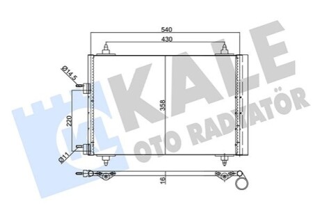 KALE PEUGEOT радіатор кондиціонера 307 KALE OTO RADYATOR 343095