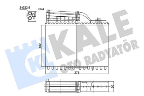 KALE BMW Радiатор опалення 5 E34 88- KALE OTO RADYATOR 346465