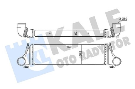 KALE BMW Інтеркулер X5 E53 3.0d 01- KALE OTO RADYATOR 350955