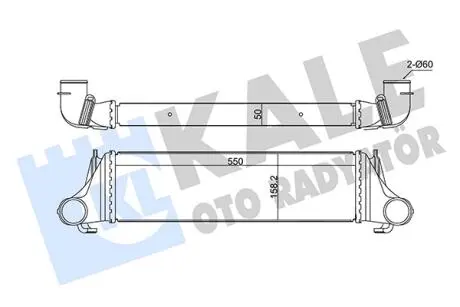 KALE BMW Інтеркулер X5 E53 3.0d 01- KALE OTO RADYATOR 350955