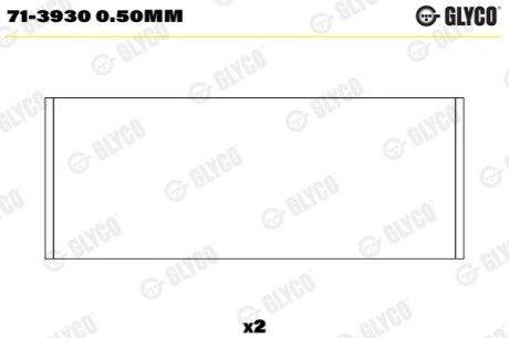 Вкладиші шатунні на 1 шатун Glyco 71-3930 0.50MM