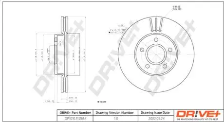Drive+ - Тормозной диск DR!VE+ DP1010.11.0854