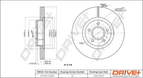 Drive+ - Тормозной диск DR!VE+ DP1010.11.0855