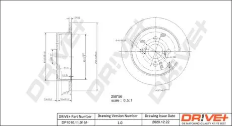 Фото drive+ - Тормозной диск DR!VE+ DP1010.11.0164 Drive+ - Тормозной диск DR!VE+ DP1010.11.0164