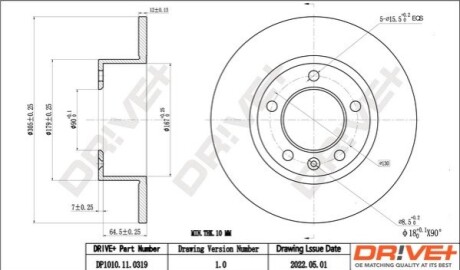 Drive+ - Гальмівний диск DR!VE+ DP1010.11.0319