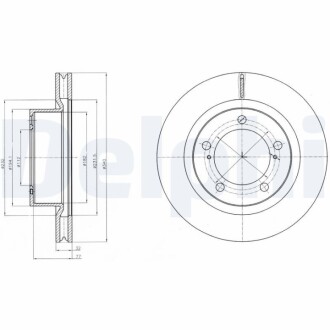 TOYOTA диск гальм.передн.Land Cruiser,Lexus LX570 08- Delphi BG9067