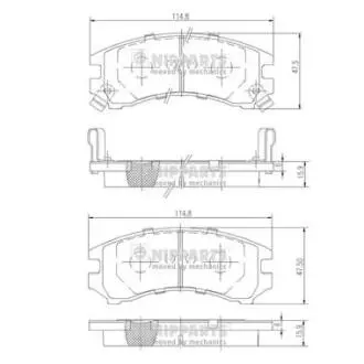 Комплект тормозных колодок, дисковый тормоз NIPPARTS J3601035