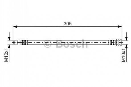 Шланг гальмівний (задній) Mitsubishi Outlander 06-13 (L=281mm) BOSCH 1987481442