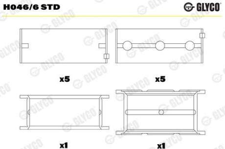 Подшипник коленвала Glyco H046/6 STD