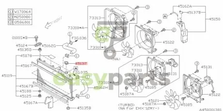 Крышка расширительного бачка системы охлаждения SUBARU 45137AE012