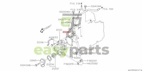 Прокладка водяной помпы SUBARU 21114AA063