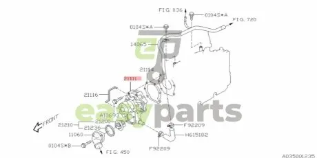 Насос водяной двигателя SUBARU 21111AA331