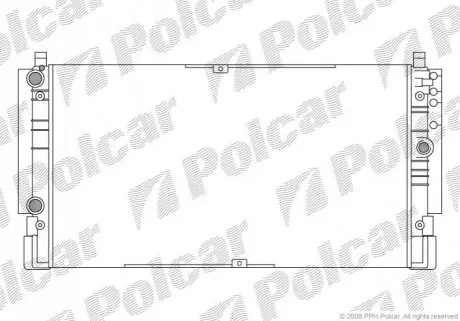Радиатор основной VW T4 1.9D-2.8 07.90-06.03 Polcar 956608A1