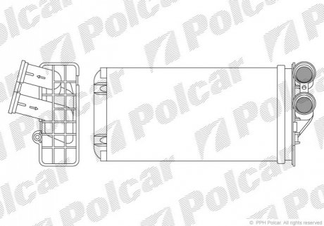 Радіатор пічки Peugeot 307 03-/Citroen C4 04- Polcar 2329N8-1