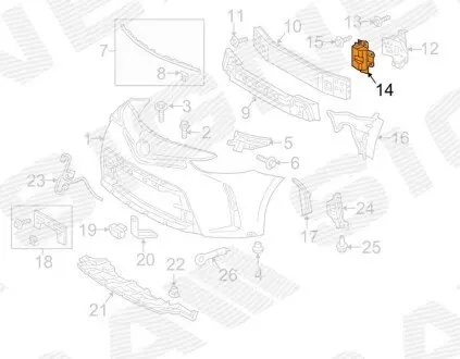 КРОНШТЕЙН УСИЛИТЕЛЯ ПЕРЕДНЕГО БАМПЕРА Signeda PTY43486D