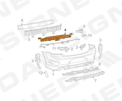 Крепление бампера Signeda PDG43192A