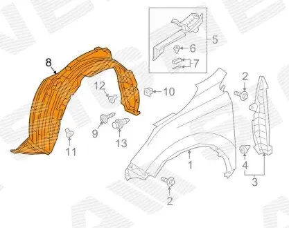 Подкрылок Signeda PHD11143AL