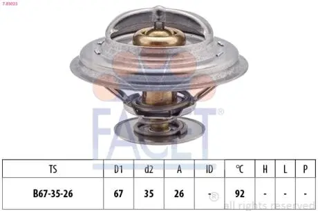 Термостат BMW 3(E36)/5(E39) 1.6-2.8 i 89-00 (92C) з прокладкою FACET 7.8302S
