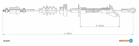 SEAT Трос сцепления Terra все 1,3-1,4-DS 5speed 90- (ADRIAUTO 45.0122