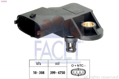 Датчик тиску повітря Suzuki Swift/SX4/Vitara 1.0/1.4i 13-> FACET 10.3410