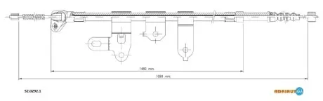 TOYOTA трос ручного гальма задн. прав. Corola -07 ADRIAUTO 52.0292.1