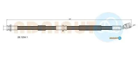 NISSAN Шланг гальмівний пер. пр. Primera P10 -96 ADRIAUTO 28.1204.1