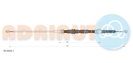 VW трос ручного гальма задн. CADDY III 08- ADRIAUTO 55.0222.1