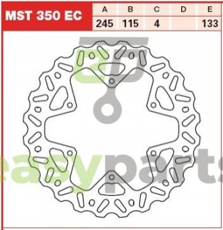 Тормозной диск TRW MST350EC