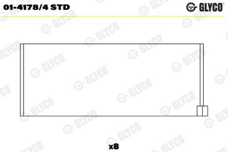 Вкладыш шатунный Glyco 0141784STD