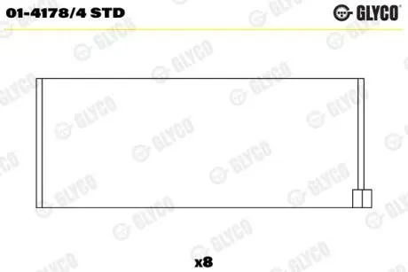 Вкладыш шатунный Glyco 0141784STD