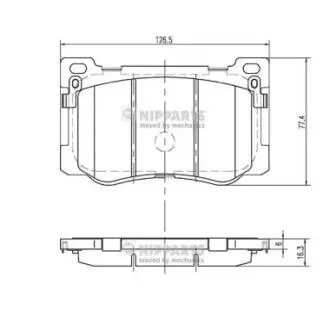 Комплект тормозных колодок, дисковый тормоз NIPPARTS N3600549