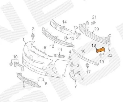 КРОНШТЕЙН УСИЛИТЕЛЯ ПЕРЕДНЕГО БАМПЕРА Signeda PTY43560BL