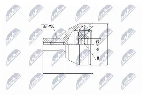 Шарнір рівних кутових швидкостей NTY NPZ-FR-027