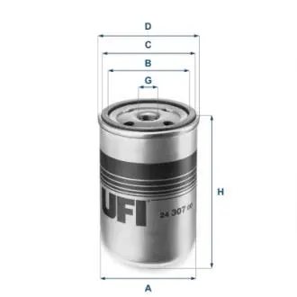 Фiльтр паливний iveco 70-16, 83-92 UFI 2430700