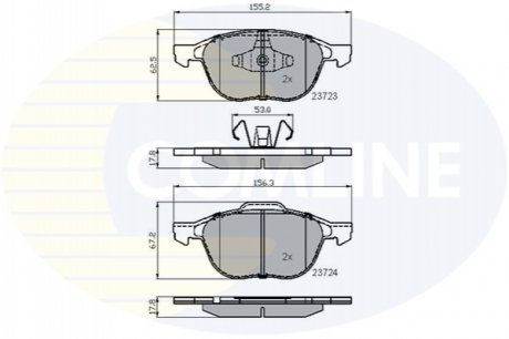 Комплект тормозных колодок, дисковый тормоз Comline CBP01323