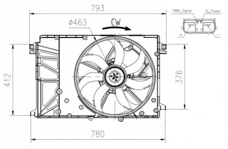 Вентилятор радіатора Toyota Camry/RAV 4 2.0-3.5 17- (з дифузором) NRF 47932