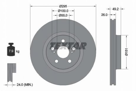Гальмівний диск TEXTAR 92135603