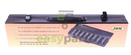 Набір ударних головок 3/4" 26-38 мм 8 од. Long 90 мм JBM 52347